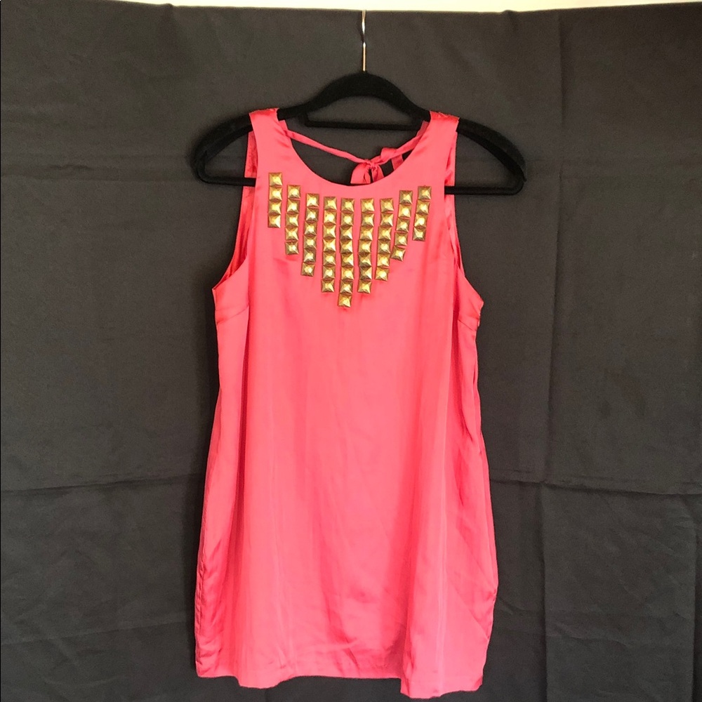 Twelve by Twelve Vibrant Pink Dress with Metallic Accents